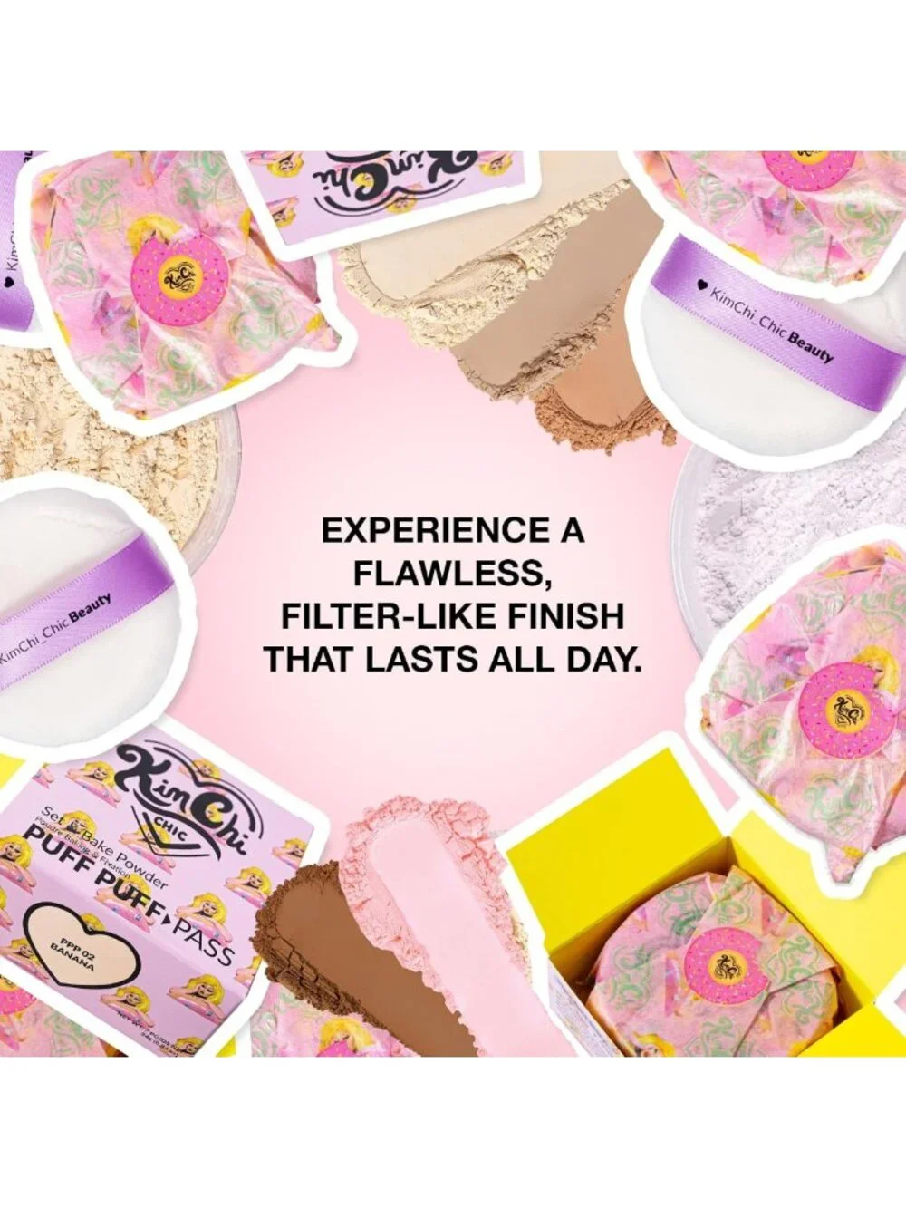 Puff Puff Pass Loose Setting Powder Makeup Set for Flawless Finish